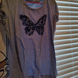 Butterfly Blue Tee Size L St. John's Bay